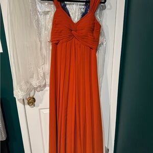 Azazie Vibrant Orange Paprika Maxi Dress